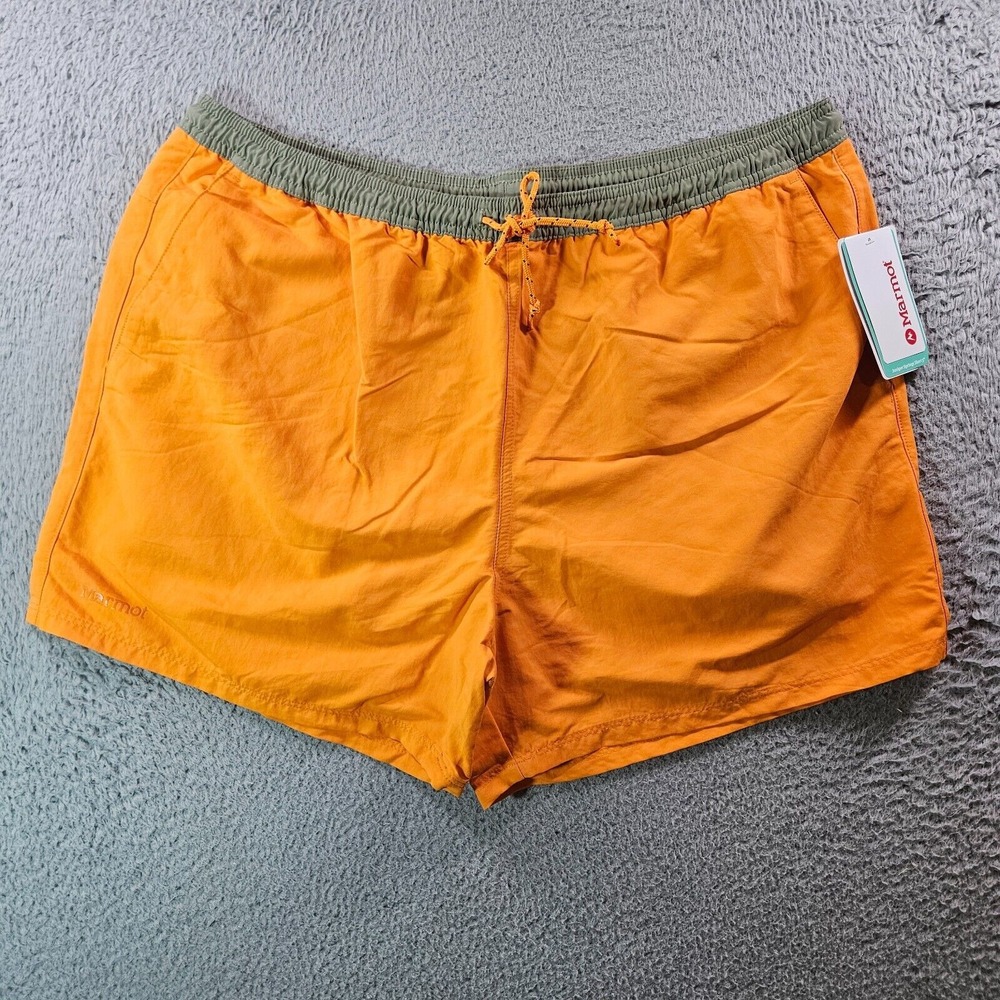 NWT Marmot Swim Shorts Trunks Men XL Inseam 5" Beige Orange ‎ - No Liner